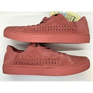NWT TOMS Lenox Woven Suede Sneakers Lace Up Casual Faded Rose Women’s 9.5 Shoes